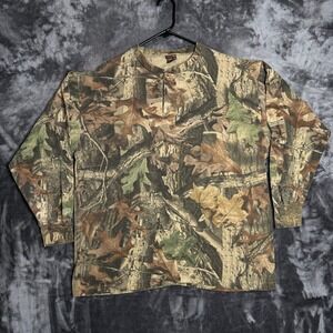 Ranger Advantage Timber Camo Henley Shirt XL Long Sleeve Made in USA Hunting